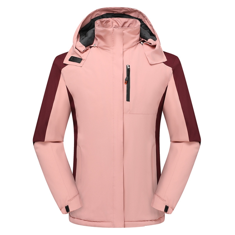 Women Winter Fleece Windproof Warm Jacket Outdoor Waterproof Breathable Mountaineering Clothing, Size: XXL(Pink)
