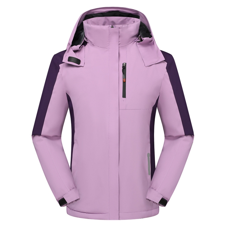 Women Winter Fleece Windproof Warm Jacket Outdoor Waterproof Breathable Mountaineering Clothing, Size: XXL(Purple)