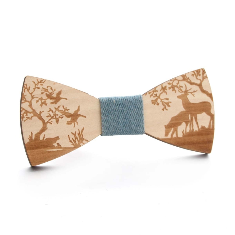 Wooden Bow Tie Men Bow Clothing Decoration, Color: Elk Blue