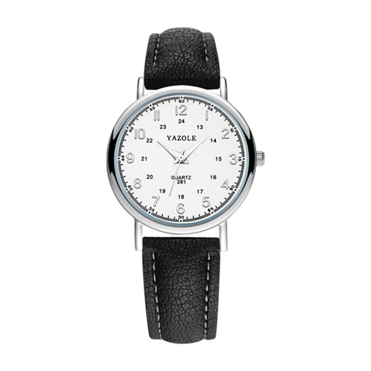YAZOLE 281 Dual Digital Dial Simple Retro Business Couple Quartz Watch(Small Black Tray Black Belt)