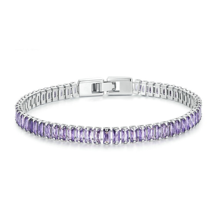 YIB055-17LVT Sparkling Cubic Zirconia Bracelet Gold Plated Copper Jewelry