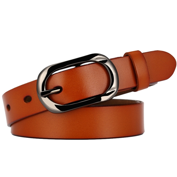 ZK--052 Soft and Wear-resistant Fine Cowhide Belt with Pin Buckle, Length: 105cm(Camel)