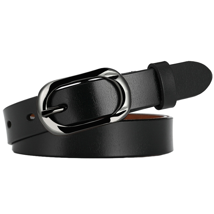ZK--052 Soft and Wear-resistant Fine Cowhide Belt with Pin Buckle, Length: 110cm(2.8cm Wide Black)
