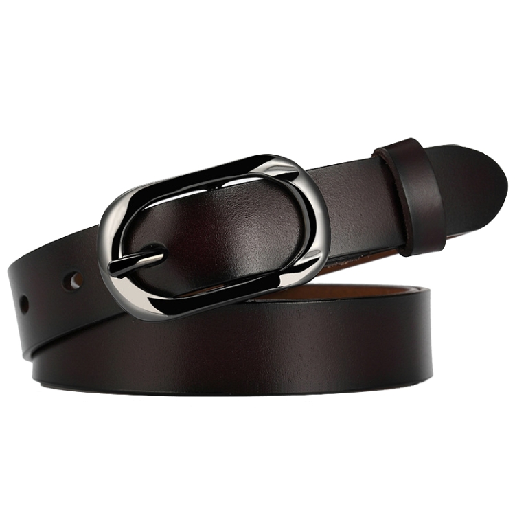 ZK--052 Soft and Wear-resistant Fine Cowhide Belt with Pin Buckle, Length: 110cm(Coffee)