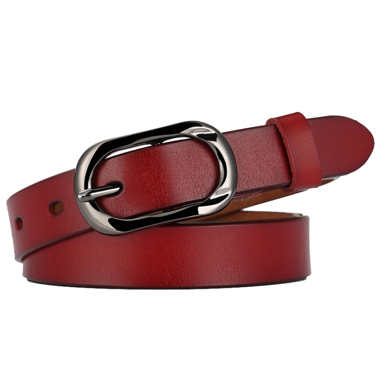ZK--052 Soft and Wear-resistant Fine Cowhide Belt with Pin Buckle, Length: 115cm(Red Brown)