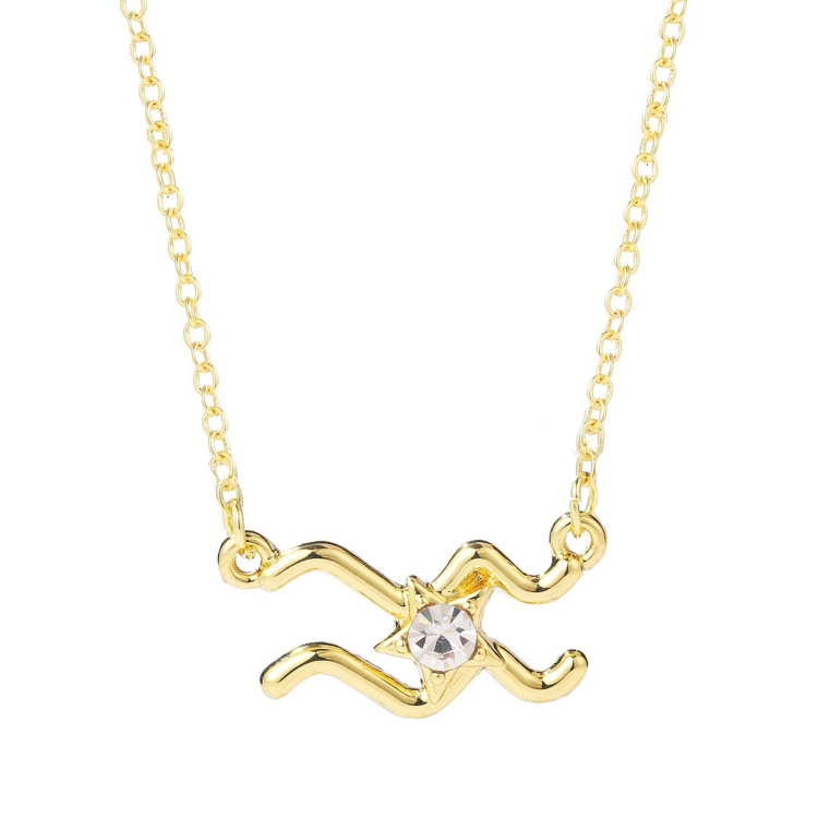 Zodiac Pattern Pendant Clavicle Chain Zodiac Diamond Necklace(N2204-11)